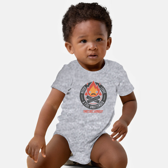 Lonely Fire Demon-baby basic onesie-adho1982