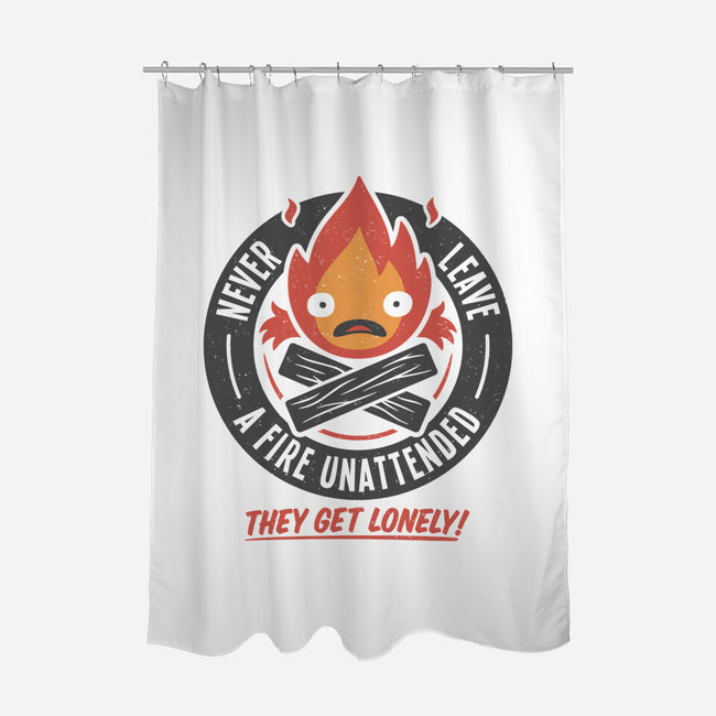 Lonely Fire Demon-none polyester shower curtain-adho1982