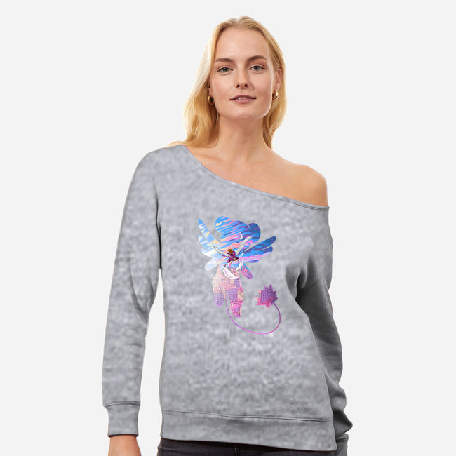 Looking For Clow Cards-womens off shoulder sweatshirt-Lovi