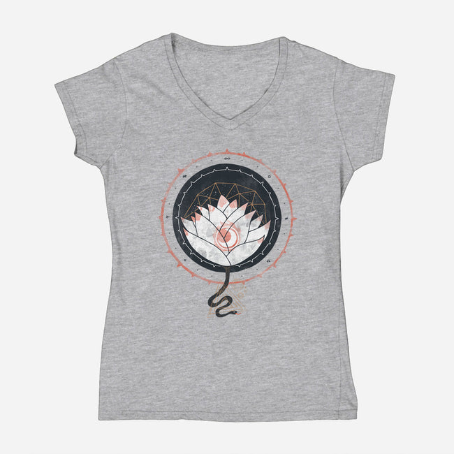 Lotus-womens v-neck tee-againstbound