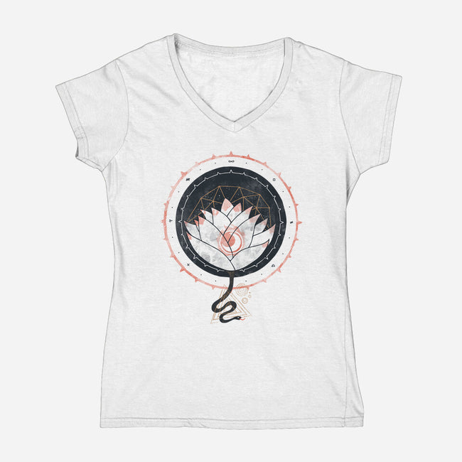 Lotus-womens v-neck tee-againstbound