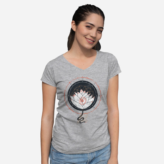 Lotus-womens v-neck tee-againstbound