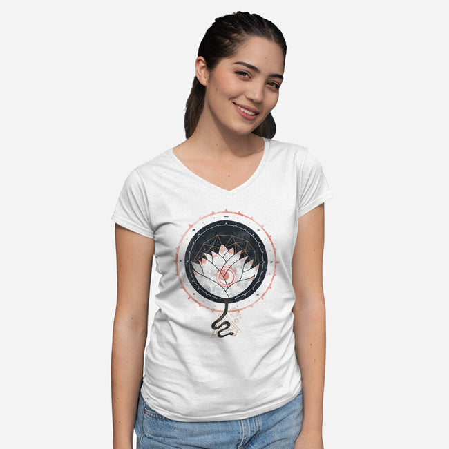 Lotus-womens v-neck tee-againstbound