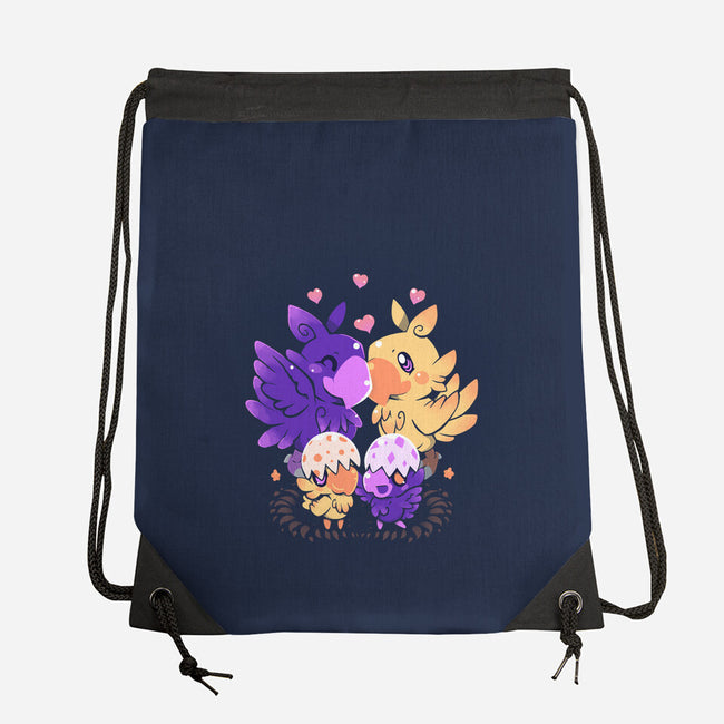 Loving Choco Family-none drawstring bag-TechraNova
