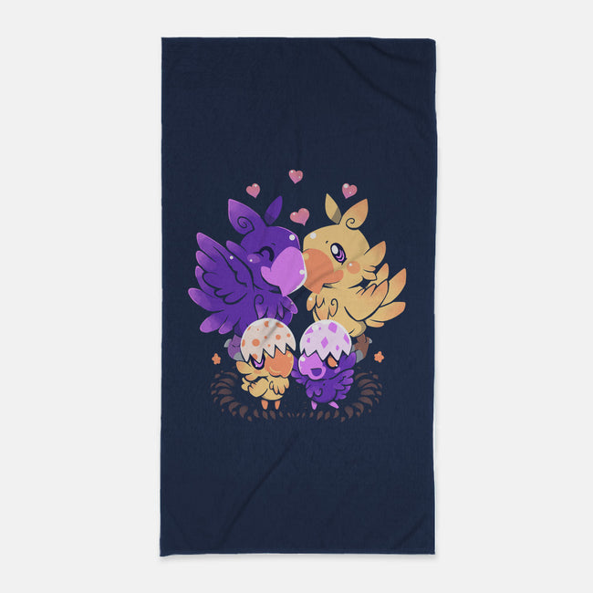 Loving Choco Family-none beach towel-TechraNova