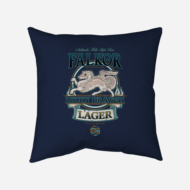 Lucky Dragon Lager-none non-removable cover w insert throw pillow-etcherSketch