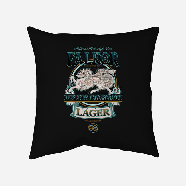 Lucky Dragon Lager-none removable cover w insert throw pillow-etcherSketch