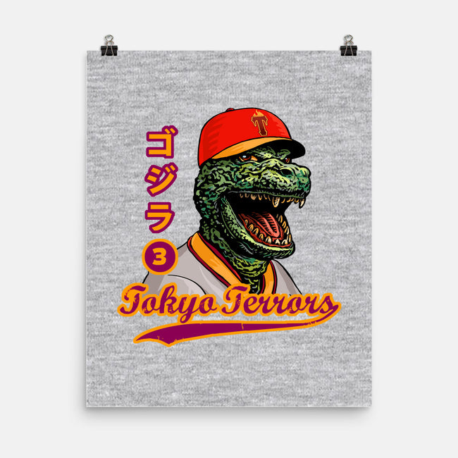 Kaiju Baseball-none matte poster-ChetArt
