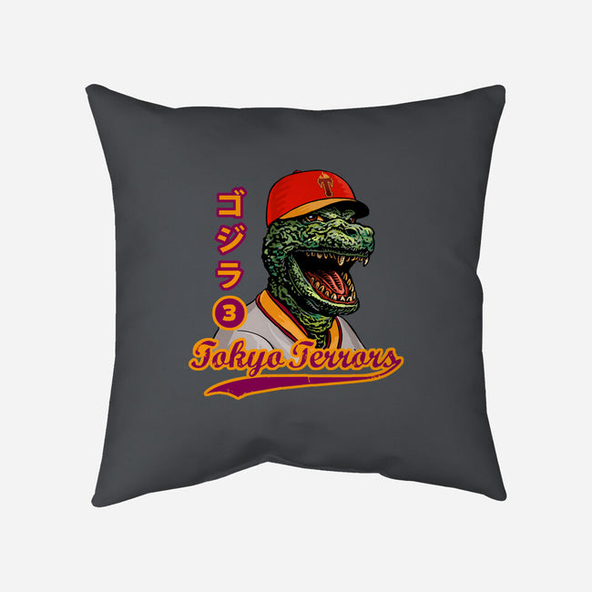 Kaiju Baseball-none non-removable cover w insert throw pillow-ChetArt
