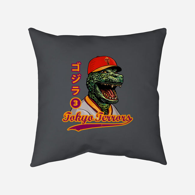 Kaiju Baseball-none removable cover throw pillow-ChetArt