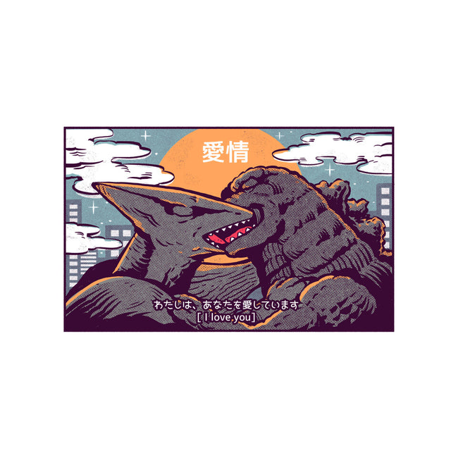 Kaiju Kiss-none glossy sticker-ilustrata
