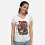 Kaiju Ramen-womens v-neck tee-ilustrata