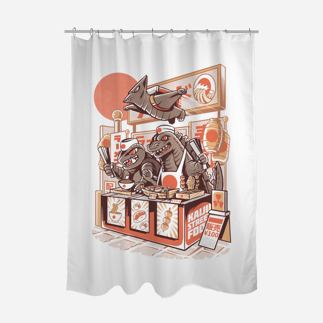 Kaiju Street Food-none polyester shower curtain-ilustrata