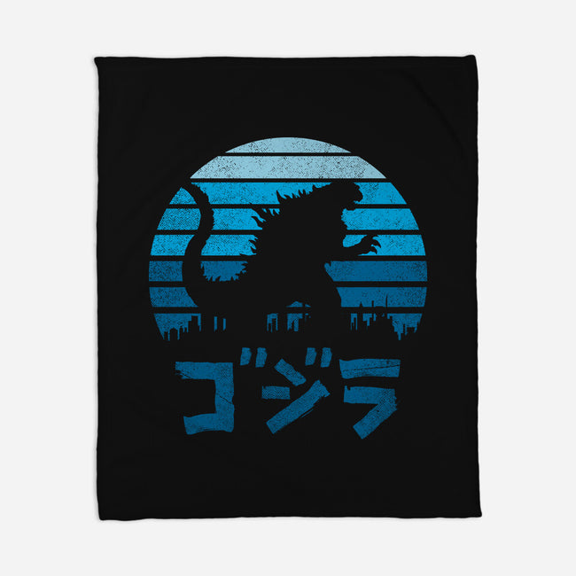 Kaiju Sun Set-none fleece blanket-manospd