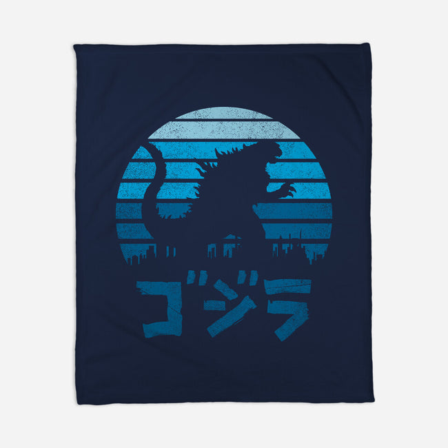 Kaiju Sun Set-none fleece blanket-manospd