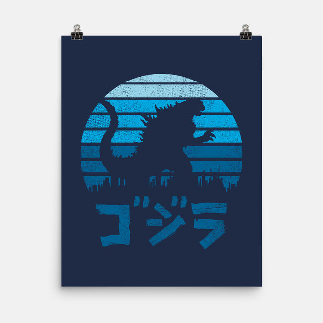 Kaiju Sun Set-none matte poster-manospd