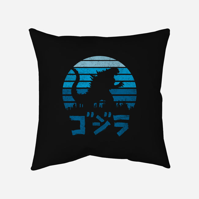 Kaiju Sun Set-none non-removable cover w insert throw pillow-manospd
