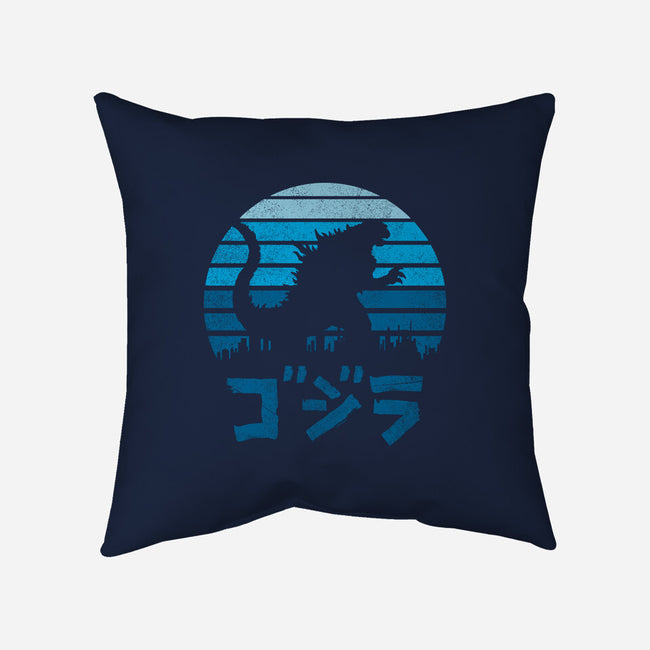 Kaiju Sun Set-none removable cover throw pillow-manospd