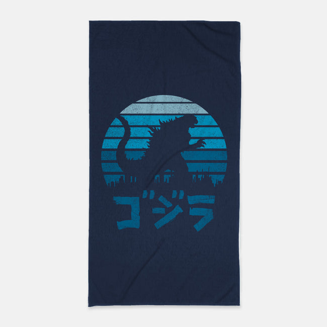 Kaiju Sun Set-none beach towel-manospd