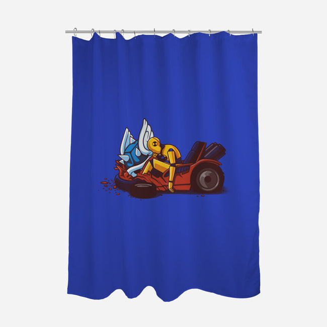 Kart Crash-none polyester shower curtain-Naolito