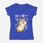 Kawaii Corgi-womens v-neck tee-vp021