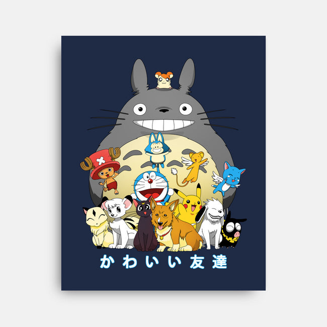 Kawaii Friends-none stretched canvas-batang 9tees