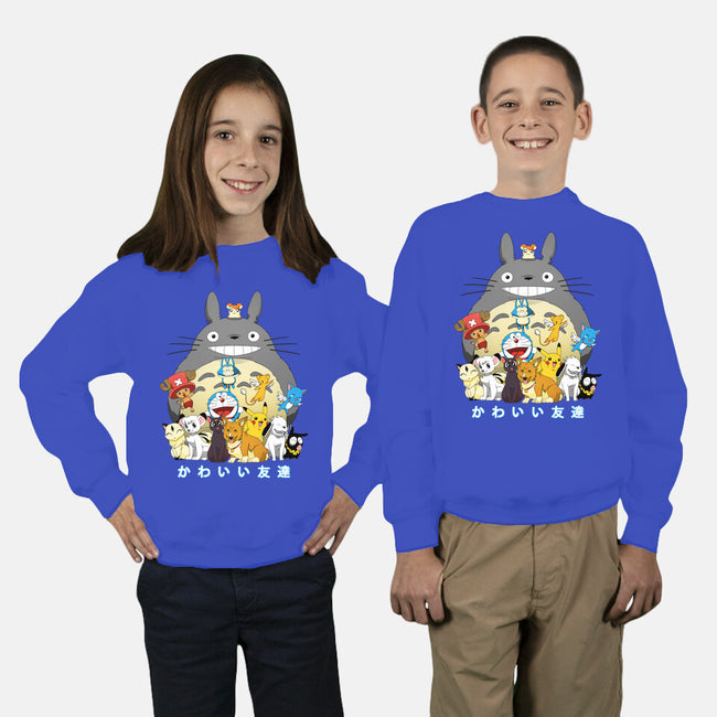 Kawaii Friends-youth crew neck sweatshirt-batang 9tees