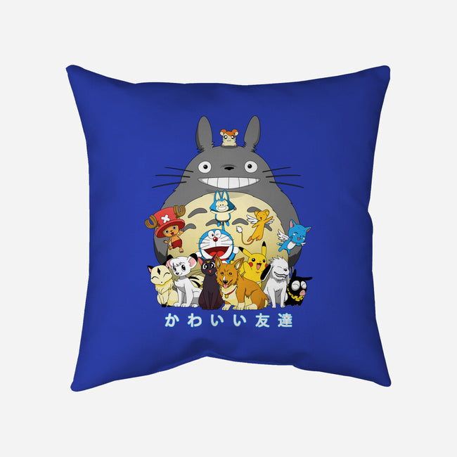 Kawaii Friends-none removable cover w insert throw pillow-batang 9tees