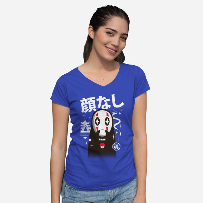 Kawaii Kaonashi-womens v-neck tee-vp021