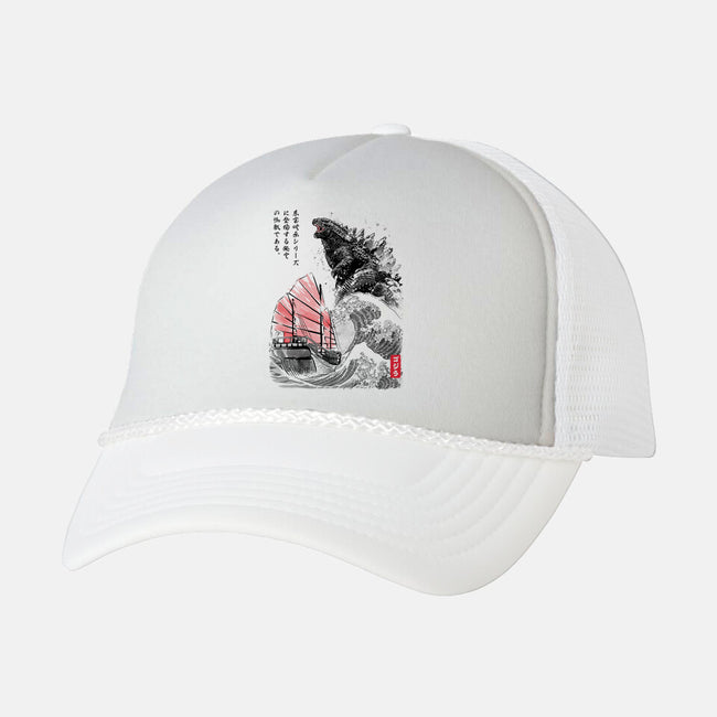 King Kaiju Sumi-e-unisex trucker hat-DrMonekers