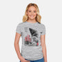 King Kaiju Sumi-e-womens fitted tee-DrMonekers