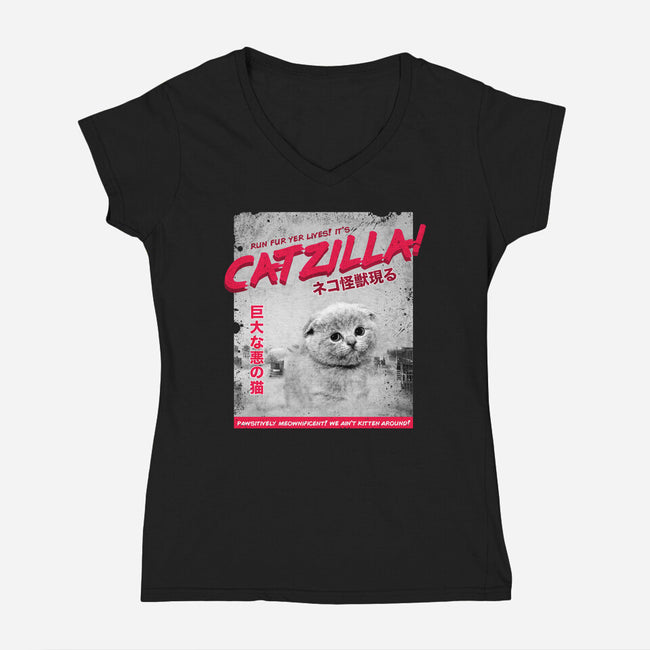 King Katju-womens v-neck tee-hbdesign