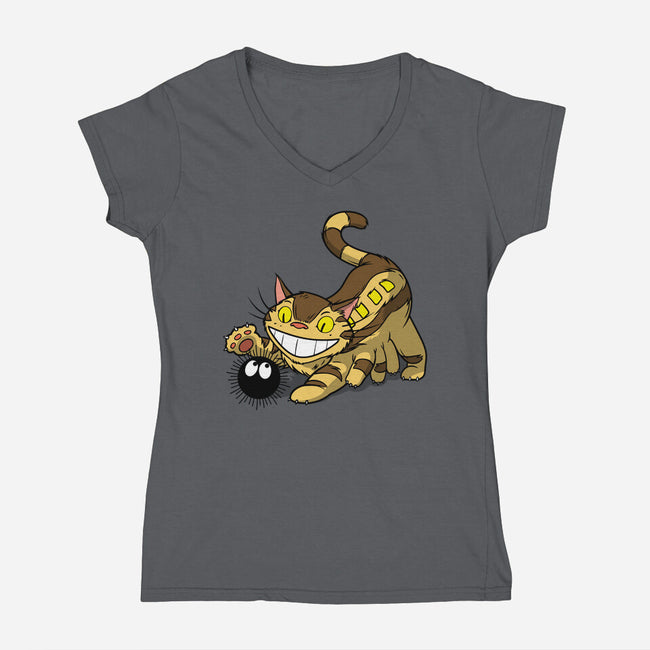 Kitten Bus-womens v-neck tee-drbutler