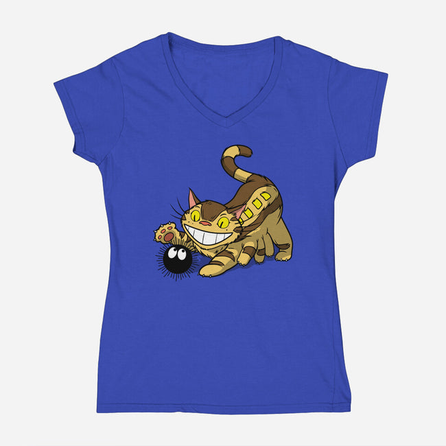 Kitten Bus-womens v-neck tee-drbutler