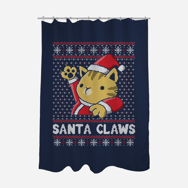 Kitty Claws-none polyester shower curtain-NemiMakeit