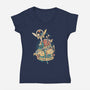 Kuni Tattoo-womens v-neck tee-Typhoonic