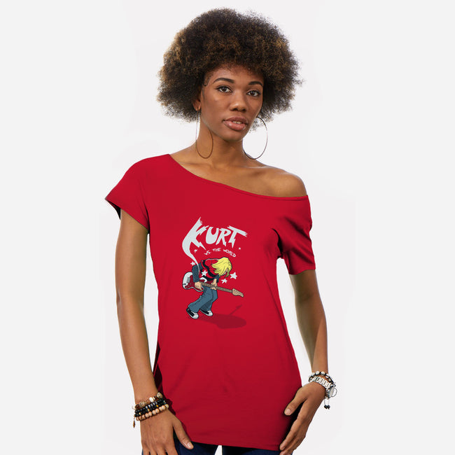 Kurt vs the World-womens off shoulder tee-Velizaco