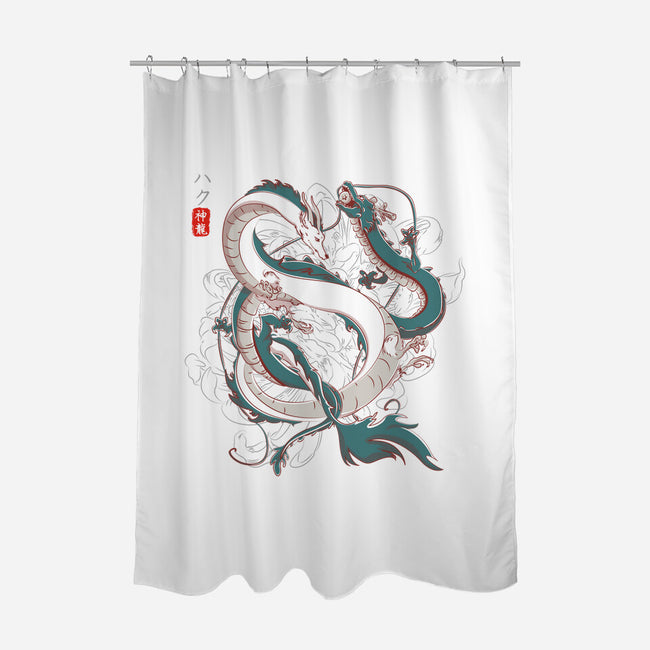 Japanese Dragons-none polyester shower curtain-IKILO