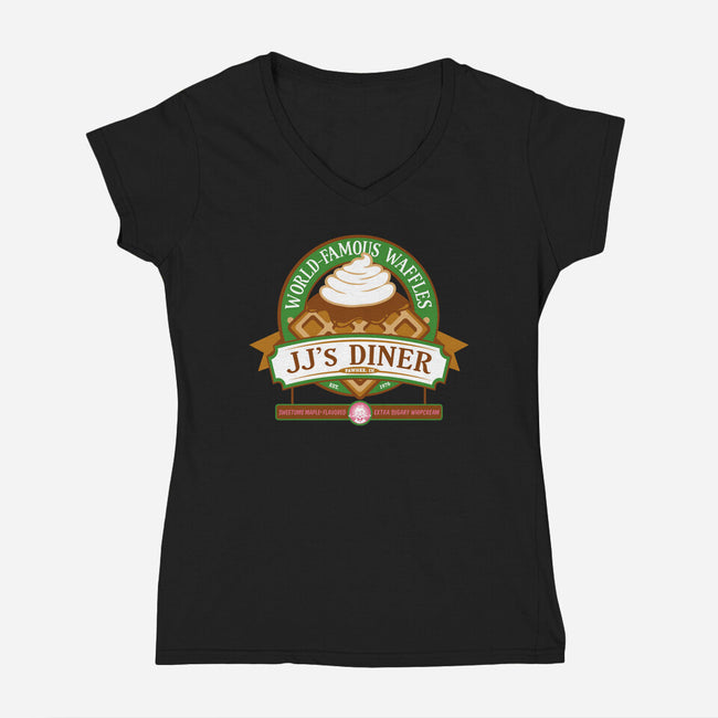 JJ's Diner-womens v-neck tee-DoodleDee