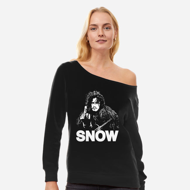 Johnny Snow-womens off shoulder sweatshirt-CappO