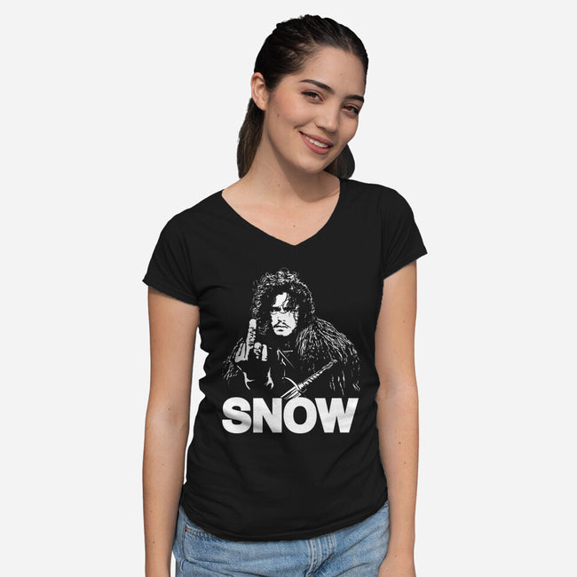Johnny Snow-womens v-neck tee-CappO