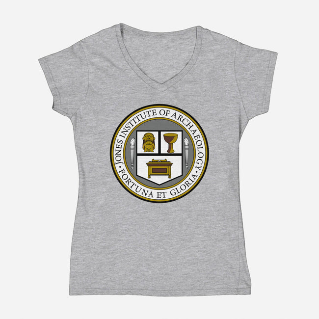 Jones Institute of Archaeology-womens v-neck tee-Rookheart