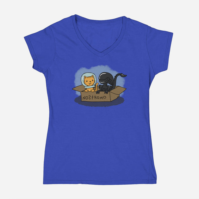 Jonesy and His Copilot-womens v-neck tee-beckadoodles
