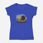 Jonesy and His Copilot-womens v-neck tee-beckadoodles