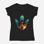 Jurassic Footprint-womens v-neck tee-alemaglia