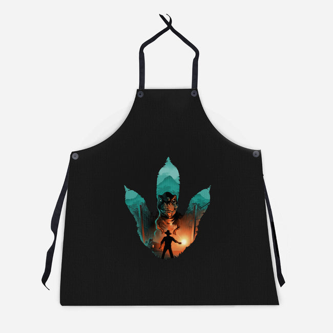 Jurassic Footprint-unisex kitchen apron-alemaglia