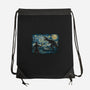Jurassic Night-none drawstring bag-Hootbrush