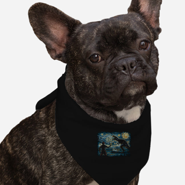 Jurassic Night-dog bandana pet collar-Hootbrush
