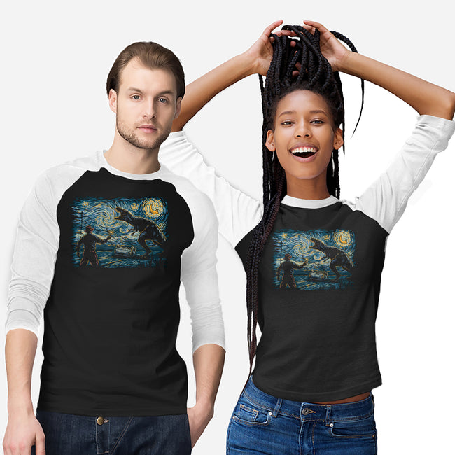 Jurassic Night-unisex baseball tee-Hootbrush
