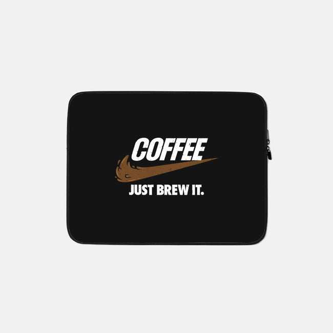 Just Brew It-none zippered laptop sleeve-mikehandyart